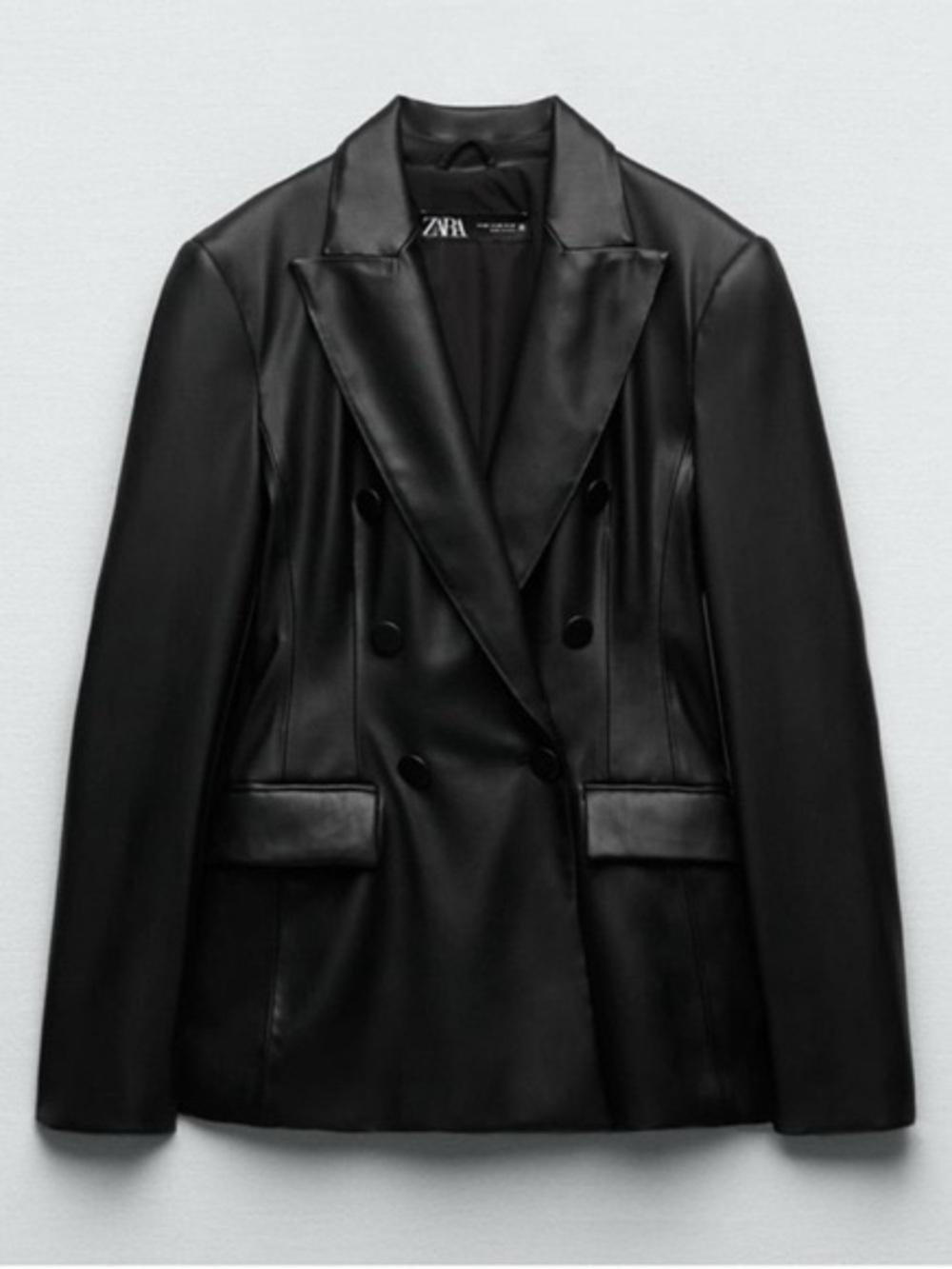 Zara Faux Leather Double Breasted Jacket